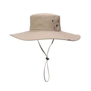 Swtroom Fishing Hiking Hat for Men Waterproof Sun Hat Wide Brim Summer UV Protection Hat UPF 50+ Khaki