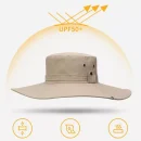 Swtroom Fishing Hiking Hat for Men Waterproof Sun Hat Wide Brim Summer UV Protection Hat UPF 50+ Khaki